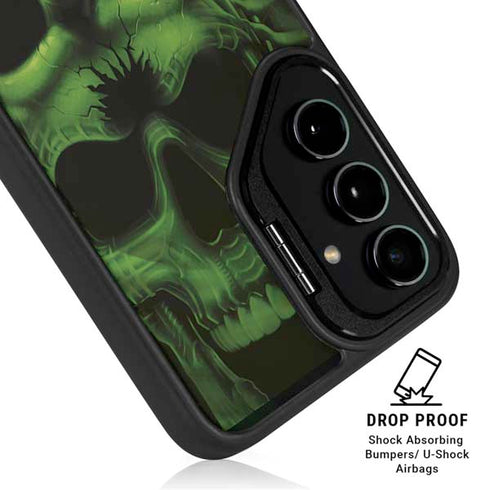 Liquid Blue Green Skulls Galaxy S24 FE Kickstand Case